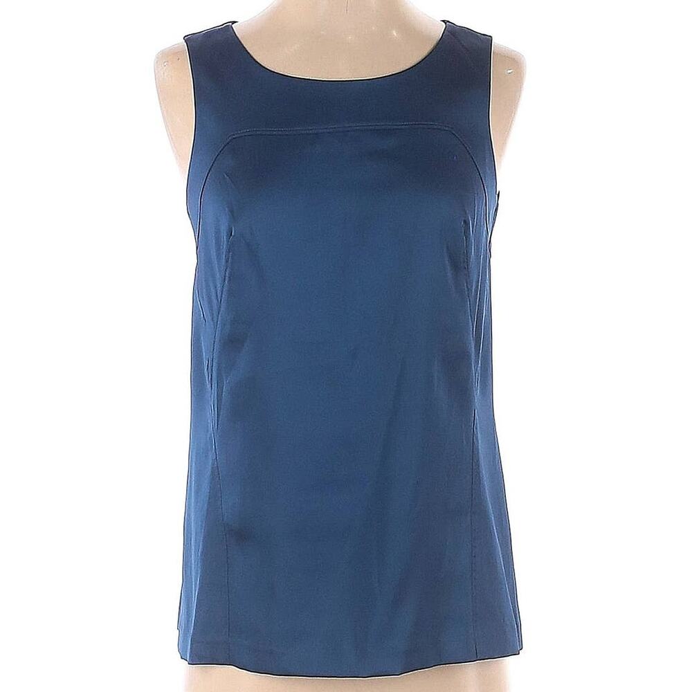 Ann Taylor Petites Navy Blue Sleeveless Blouse Women Top Size SP